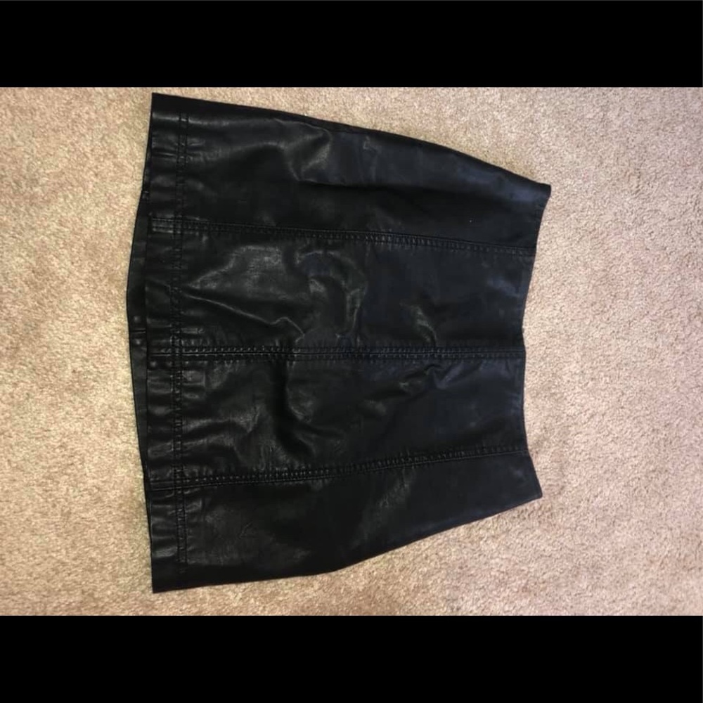 Black leather free people skirt!